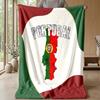 Portugal Football Printed Flannel Blanket Skin Friendly Warm Decorative Throw for Indoor Couch Bed Daily Use