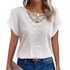 Summer Women's T-Shirt Lace Patchwork Short Sleeve Top