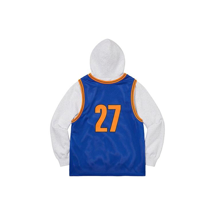 Supreme Basketball Jersey Hooded Sweatshirt 'Olive Green Navy Yellow' Men's SUP-SS21-585