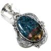 Natural Watermelon Tourmaline Gemstone 925 Sterling Silver Pendant 2.56" F5e29