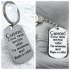 Engraved Quote Stainless Steel Keychain Creative Personalized Accessories Birthday Gift For Men Women