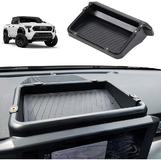 Dashboard Storage Box Compatible With Tacoma 2024-2025 Accessories,8-Inch Behind Screen Organizer Screen Back Tray Storage Box With Anti-Slid Pad
