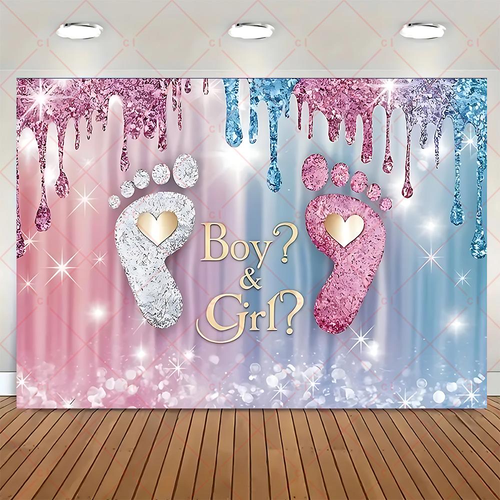 Gender Reveal Party for Boy or Girl Photo Background Supplies Blue Pink Balloon Backdrop Newborn Baby Shower Photography Props1335