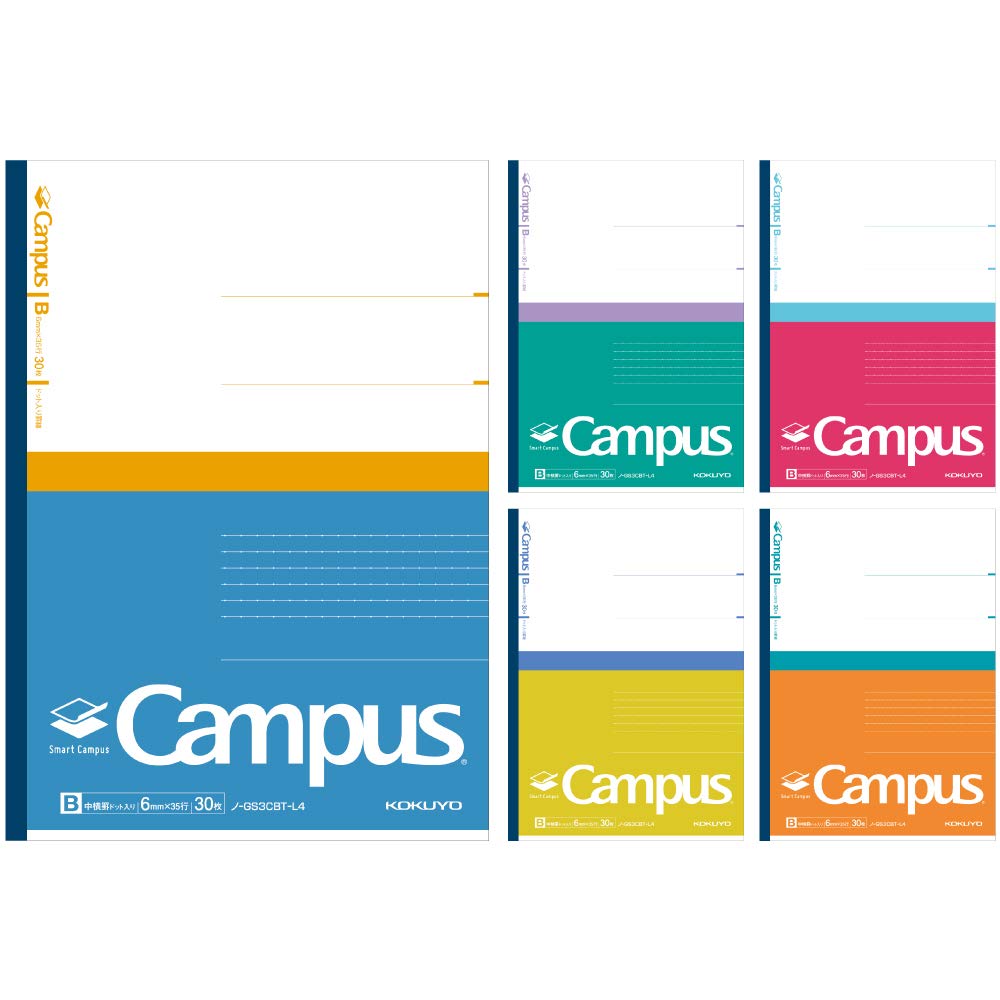 KOKUYO Note Campus Note Smart Campus Limited Dot Ruled B Ruled 5 Book Pack Sporty Look No-GS3CBT-L4X5