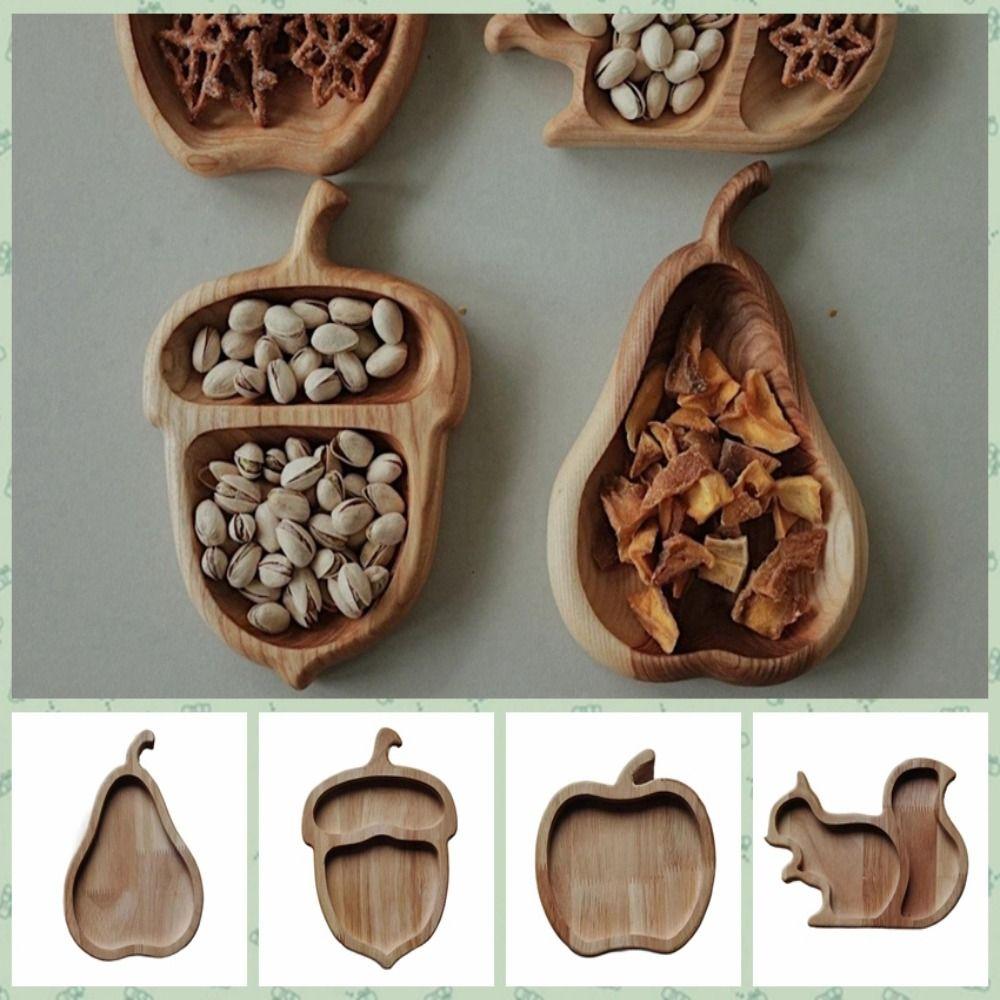 Деревянный поднос для закусок в виде белки, большая емкость, деревянные подносы для конфет и орехов, подарок другу