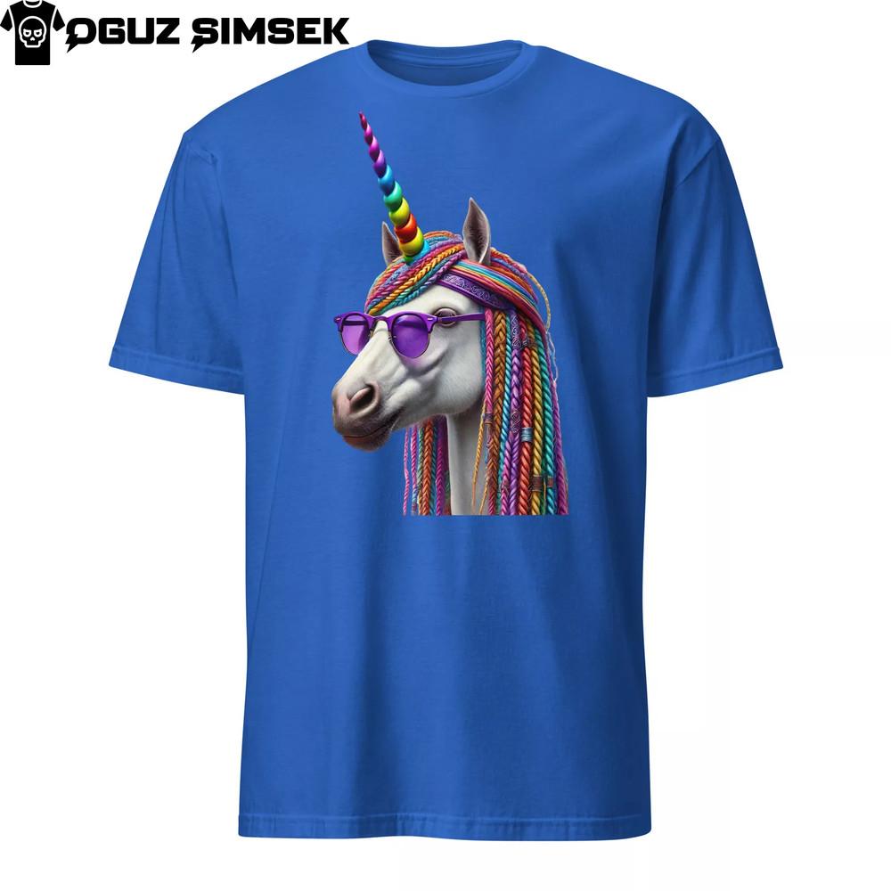 Unisex Basic Softstyle T-Shirt Gildan | with Funky Rainbow Unicorn Graphic