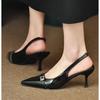 Мода Сексуальные Женские Босоножки на Высоком Каблуке с Заостренным Носком Летняя Обувь 2025 Слингбэки Шлепанцы Новые Туфли для Вечеринки Женские Туфли Сандалии Женские