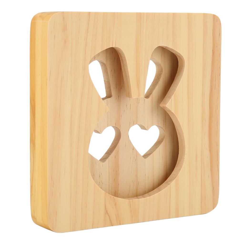 3D деревянный ночник в форме кролика светодиодные бусины энергосберегающий полый декоративный настольный светильник для спальни