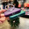 Роскошный матовый чехол-держатель для телефона iPhone 15 Pro Max 14 13 12 11 для Magsafe, противоударный металлический невидимый магнитный кронштейн, задняя крышка с пленкой для объектива