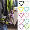 12Pcs Heart Shaped Carabiner Heavy Duty Alloy Keychain Clip Spring Hook Backpack Water Bottle Hanging Buckle Outdoor Camping Accessories