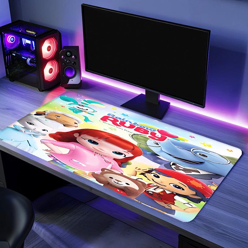 Rainbow Ruby Mouse Pad - Non-Slip Rubber Base, Smooth Surface for Work,Gaming,Office,And Home Use, Desk Mouse Pad