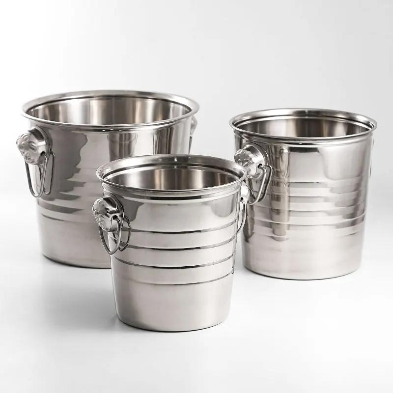 Золотой Толстый Ведро для льда из нержавеющей стали с головой тигра Кулер для вина и пива Кулер для шампанского Ведро для льда с двойными ручками для вечеринок KTV