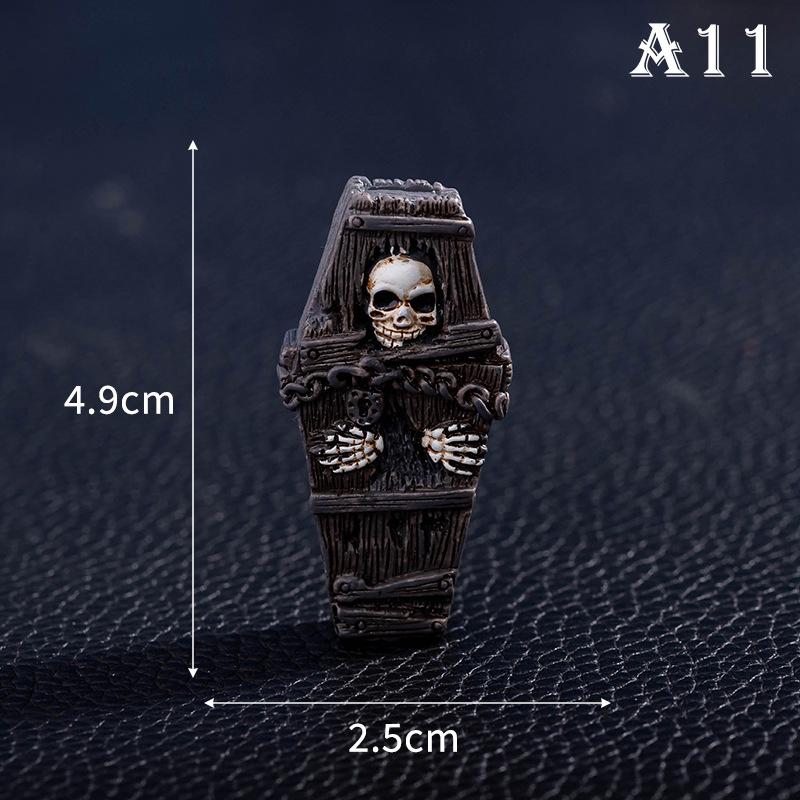 Cute Halloween Micro Landscape Miniature Figurines Resin Craft Mini Fairy Garden Ornaments Cute Pumpkin Ghost Decoration