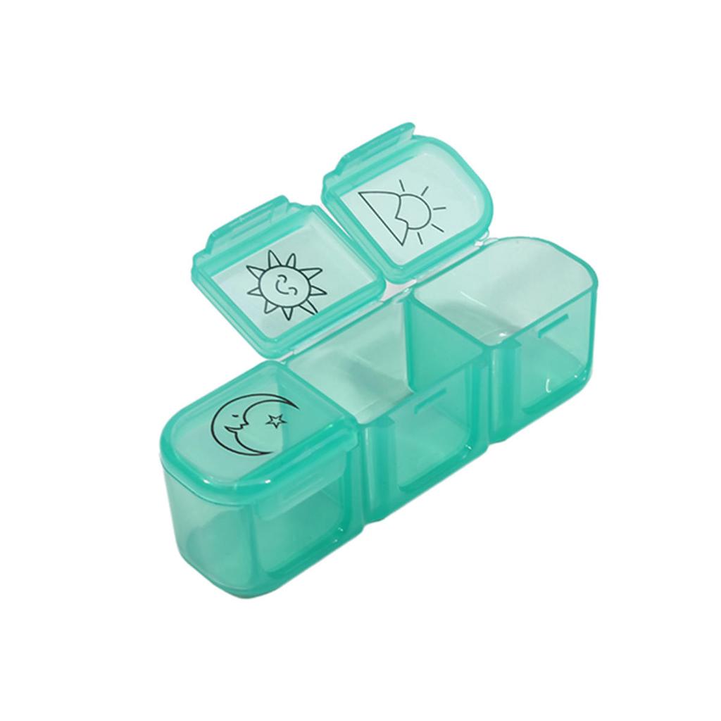 Портативный органайзер для путешествий с тремя сетками, утренний и ночной держатель для рыбьего жира, контейнер для хранения, разноцветный раздельный контейнер