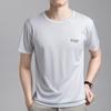 Summer Men T-shirt Mesh Thin Quick-drying Round Neck Short Sleeves O Neck Pure Color Stretchy Sport Daily Wear Top