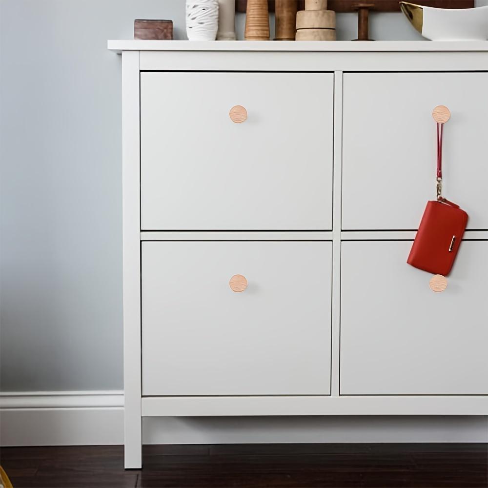 20 шт. круглых деревянных ручек для шкафов из натурального дерева с плоской верхней частью для кухонной мебели, ящиков, шкафов, дверных ручек с винтами и мини-отверткой