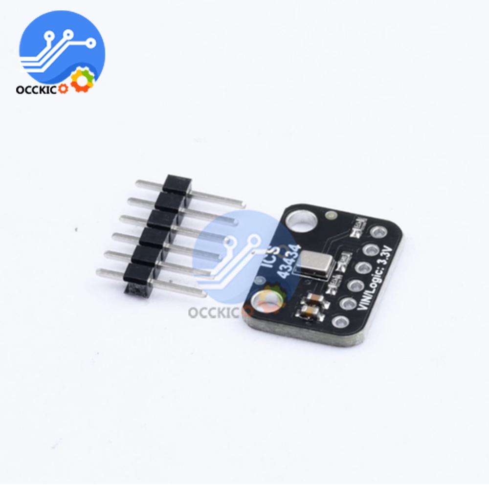 ICS-43434 I2S MEMS Микрофонный Модуль С Выводами DC 1.5V-3.6V Модуль Фильтра Низких Частот Высокое Отношение Сигнал/Шум 65dBA SNR