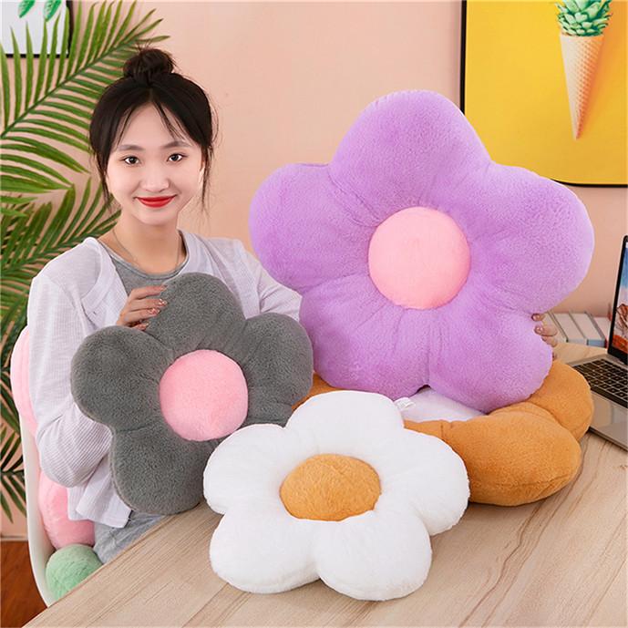Winter Thick Cushion Flower Circular Shape Soft Nap Office Classroom Chair Cushion Pillow Bedroom Floor