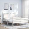 VidaXL Bed Frame with Headboard White 120x200 Cm Solid Wood 3194047