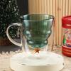 Christmas Thick Transparent Water Cup - Double-layer Vintage Glassware Christmas Water-saving Cup - Suitable For Home, , And As A Gift