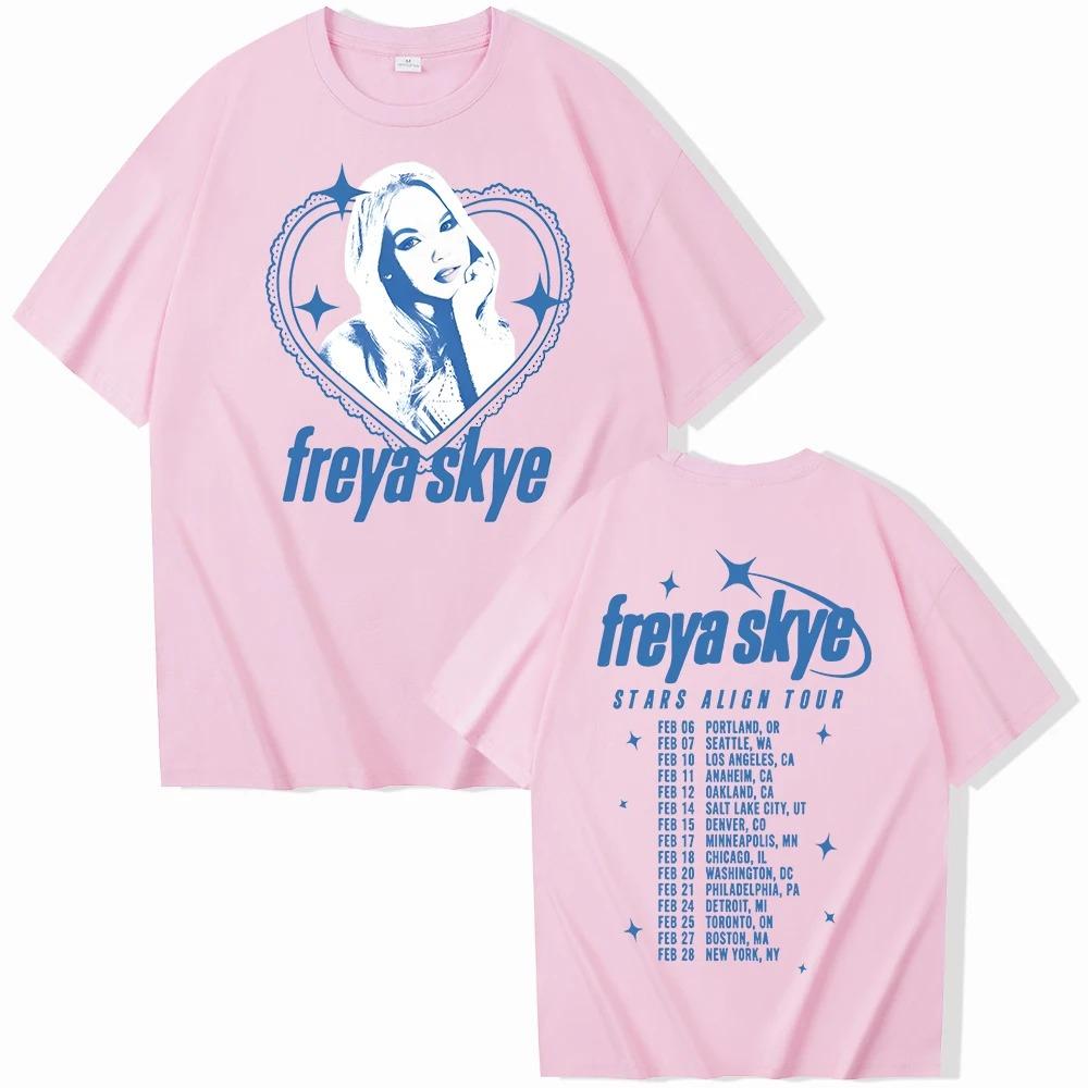 Freya Sky Stiles Print Tshirt Star Track Tour Tour Unisexs Style Singer Accessories Short Sleeve Round Neck Casual Tshirt