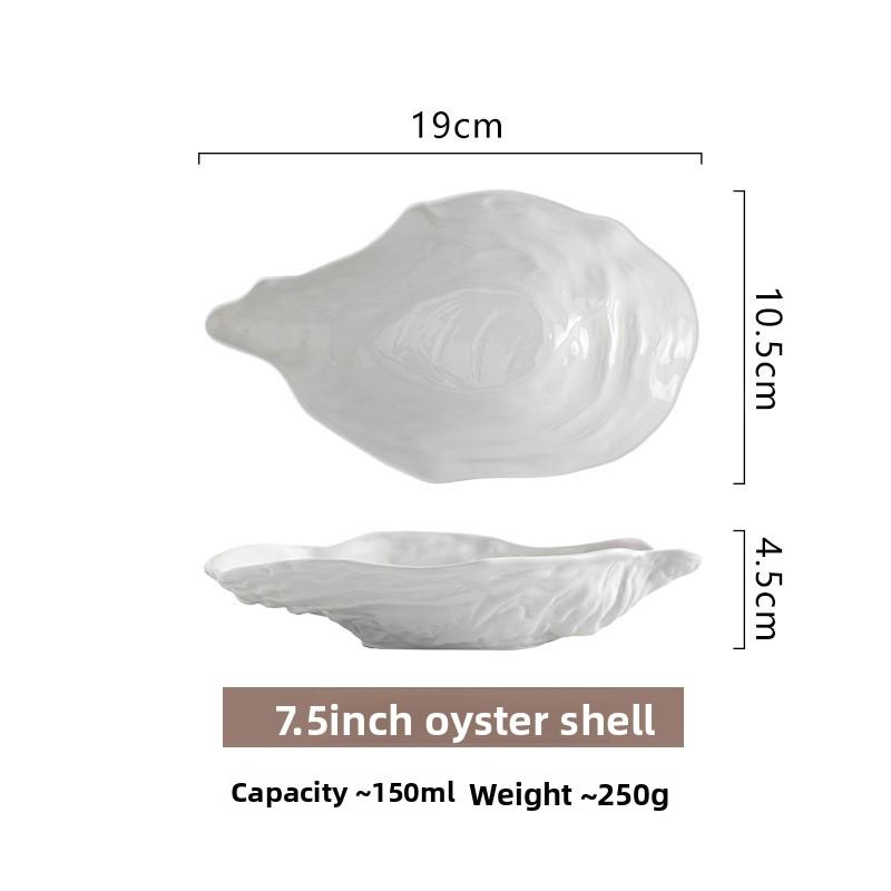 Стильная белая керамическая тарелка для сашими из устриц, креативное блюдо для салата из морепродуктов для отеля-ресторана99