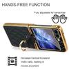 Для Samsung Galaxy Z Flip 6 5 4 ZFlip6 чехол Роскошный ромбовидный кожаный держатель с закаленным стеклом Складной противоударный жесткий чехол