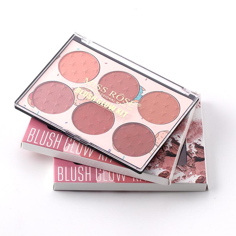 6 Color Blush Glow Kit Face Powder Blusher Palette Makeup Contour Palette Maquillage Facial Cosmetic