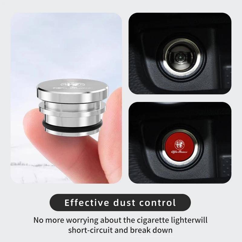 Alloy Car Cigarette Lighter Plug Button Cap Dust Cover Socket For Alfa Romeo Giulietta GT 159 147 156 Mito Brera Giulia SpiderZL8