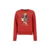 Polo Polo Bear Letter Print Crew Neck Pullover Long Sleeve Sweatshirt Women Sweatshirt Red 211910127-001