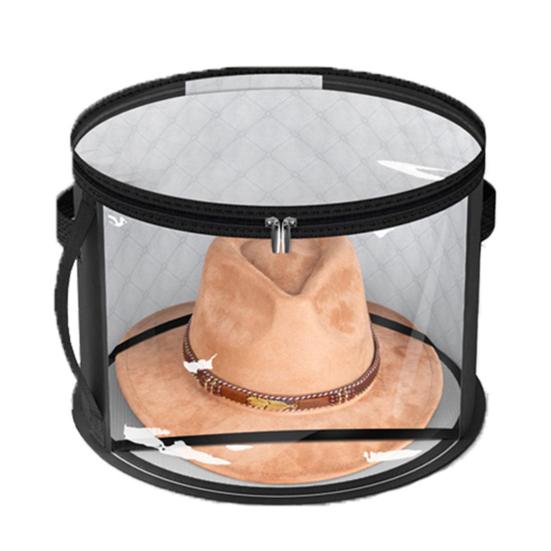 Круглая сумка для хранения шляп, складной прозрачный органайзер для ковбойских шляп, чехол для шляп с широкими полями с ручками для переноски для шкафа, ковбойские солнцезащитные шляпы