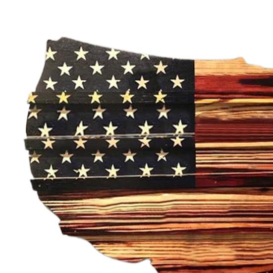 Challenge Coin Display Stand Wooden American Flag USA Map Shape Coin