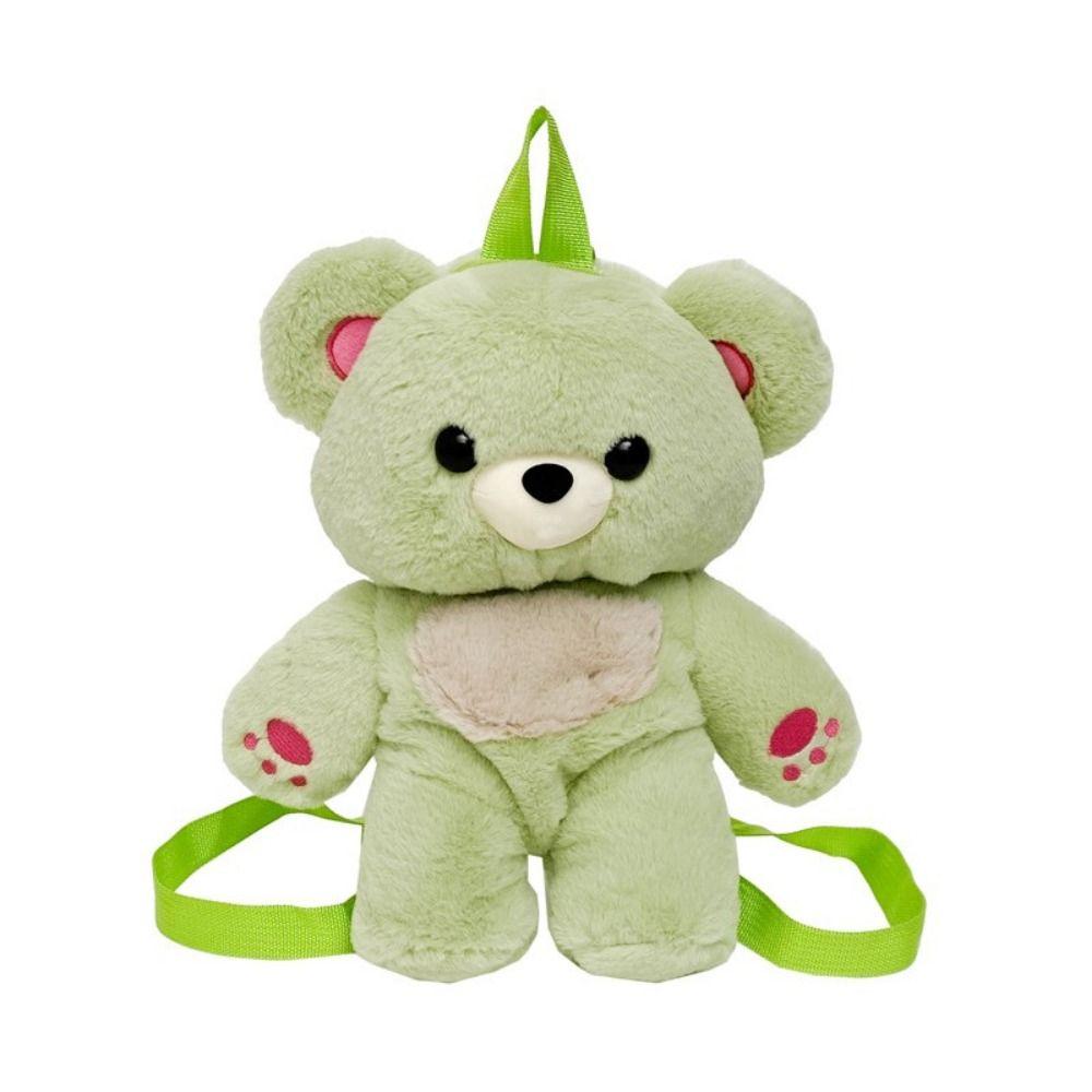 Multicolour Plush Shoulders Bag 3D Bear Animal Bag Sweet Plush Bear Backpack Outdoor