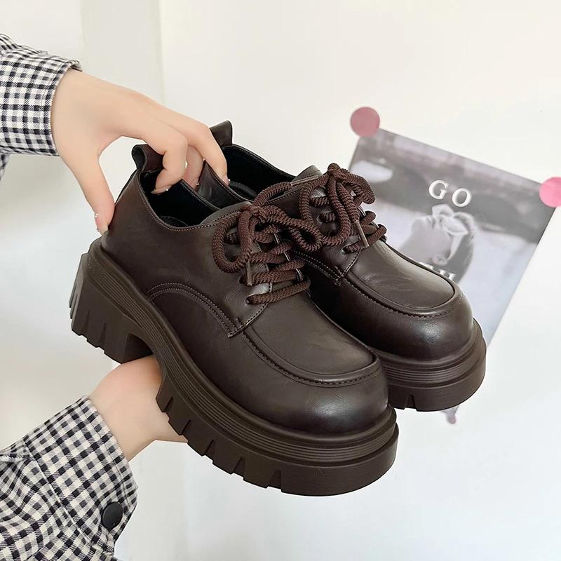 Туфли на плоской подошве, женские мокасины, дизайнерские туфли на шнуровке, новые туфли-оксфорды для девочек, осенние туфли с круглым носком, прогулочные туфли, туфли-лодочки Mujer Zapatillas