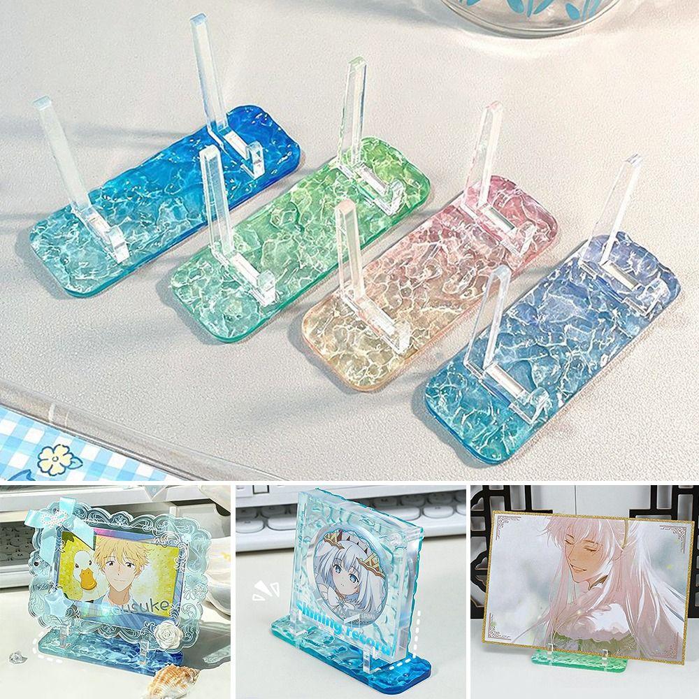 Water Ripple Display Easels Rack Clear Acrylic Plate Holder Stand Durable Picture Frames Holder