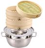 Yoshifuji Kogei Bamboo Steamer, 2-Tier Set, Steamer, Chinese Style, Includes 20 Steamer Sheets (Includes 24cm Pot)