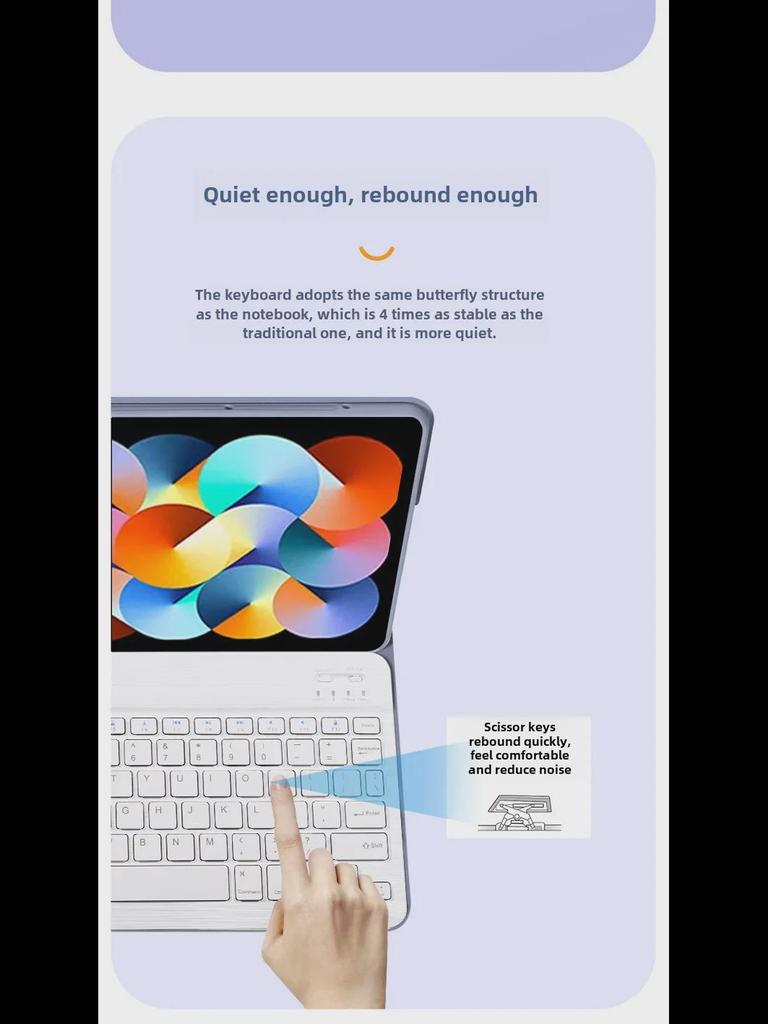 Защитный чехол-клавиатура Bluetooth 2023 для RedmiPad SE 10.6 — совместим с Xiaomi 5/6