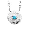 [Q6616] - Silver Necklace 'Cléopatra' Turquoise Silver (rhodium-plated) - 14 Mm
