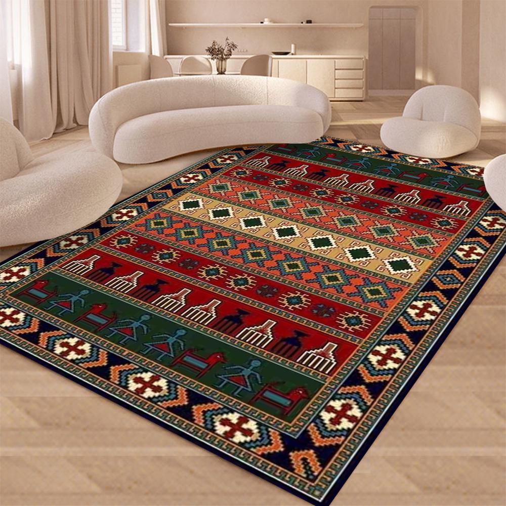 Vintage Persian Style Living Room Carpet Machine Washable Washable Floor Mat Light and Comfortable Bedroom Bedside Rugs
