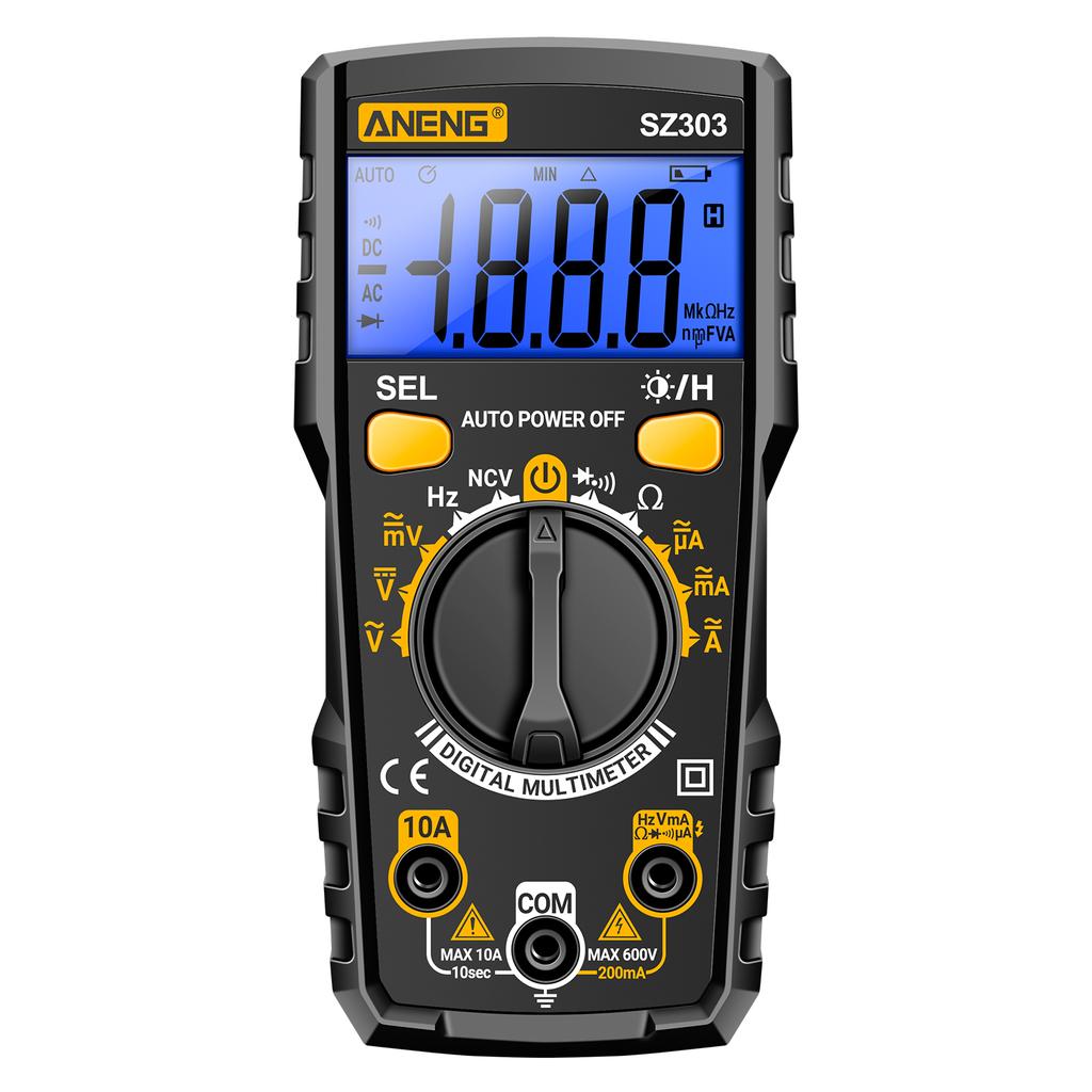 Мультиметр ANENG SZ303 1999 Цифровой счетчик переменного тока, постоянного тока, напряжения, сопротивления, высокой точности
