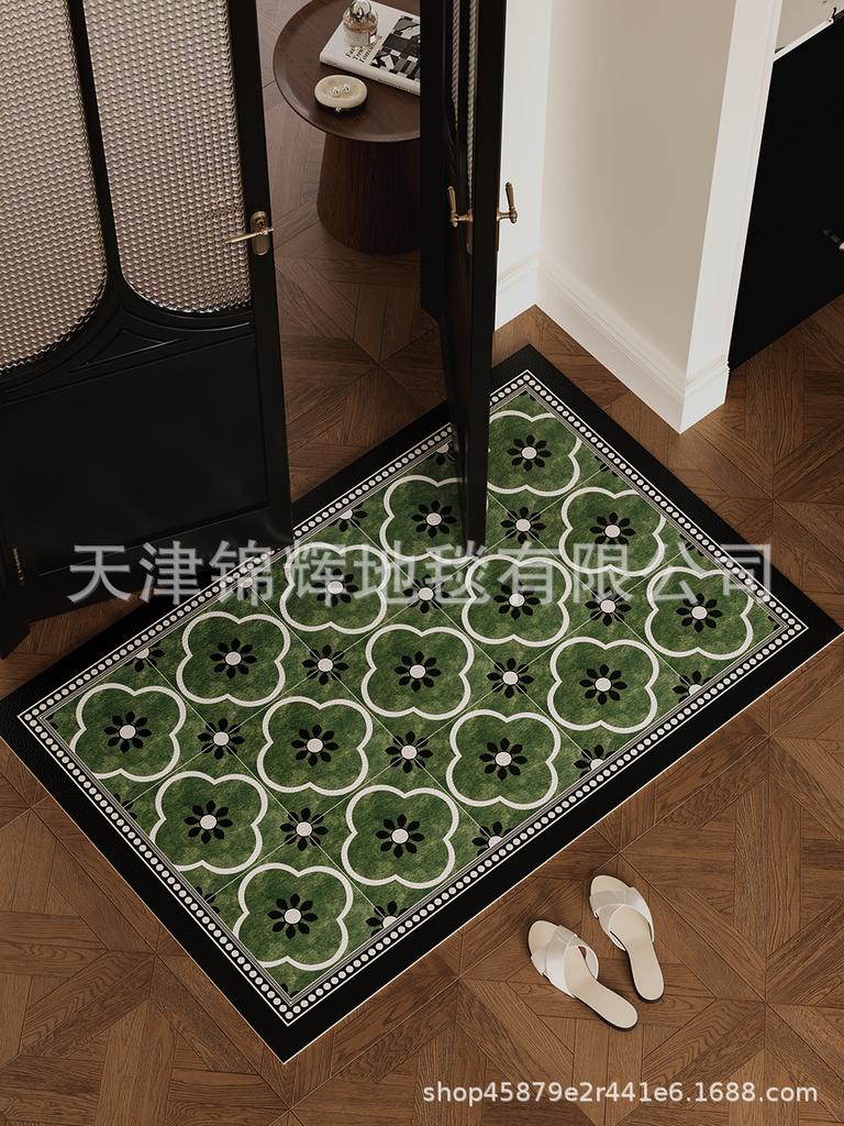 Geometric Entry Door Porch Leather Floor Mat High-Grade Waterproof And Oil-Proof Foot Pad Can Be Cut Non-Slip Leave-In Pad