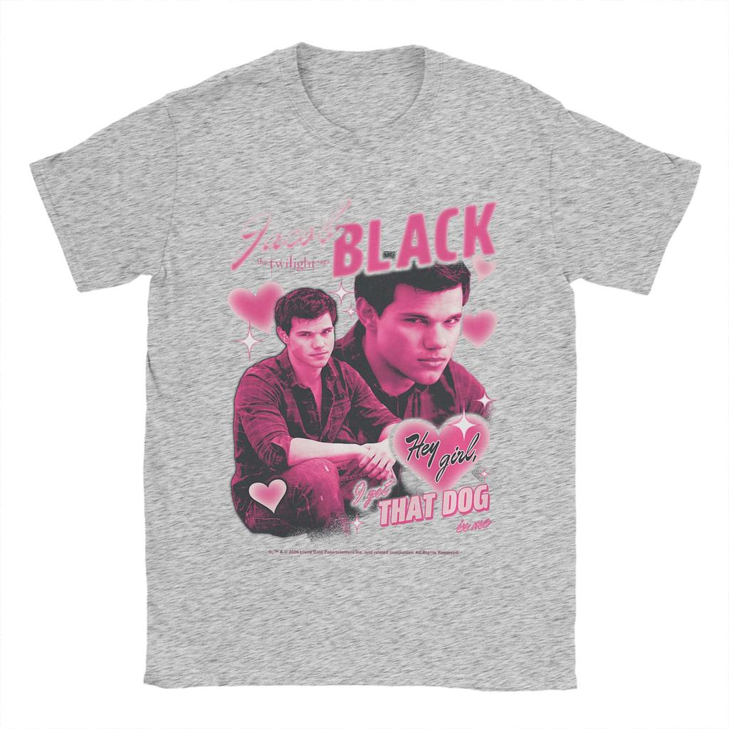 Unisexs Twilight Team Jacob Pink Hearts Valentines Day Crush Movie T Shirts Cotton Tees Short Sleeve TShirt ONeck Tee Shirt