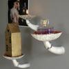 Mushroom Shape Hanging Shelf Resin Wall Mount Candle Holder For Home Decor Gardening Ornaments