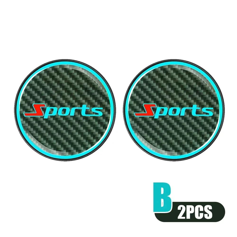 2Pcs Universal Car Decorative Cup Mat LED Luminous Car Dustproof Bottle Pads Car Anti Slip Coaster Auto Interior Accessories