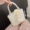 Spring Beaded Retro Fashion Sweet Pearl Hand Strap Personality Trend Shoulder Personality Messenger Women's Bag
