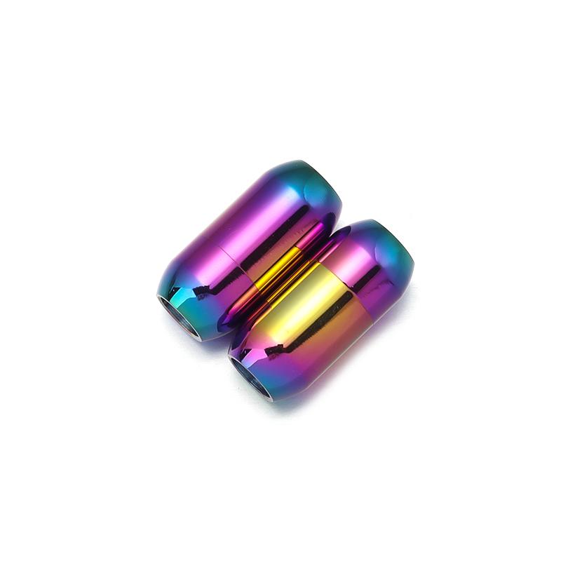 2Pcs/Lot Stainless Steel Magnetic Buckle Frosted Color Black Buckle For Leather Bracelet Making Diy Jewelry Connectors