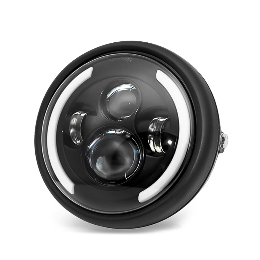 Универсальная круглая светодиодная фара для мотоцикла Cafe Racer 7,5 дюйма, фара головного света, габаритный свет, переделка 7,5'' фара для мотоцикла Cafe Racer