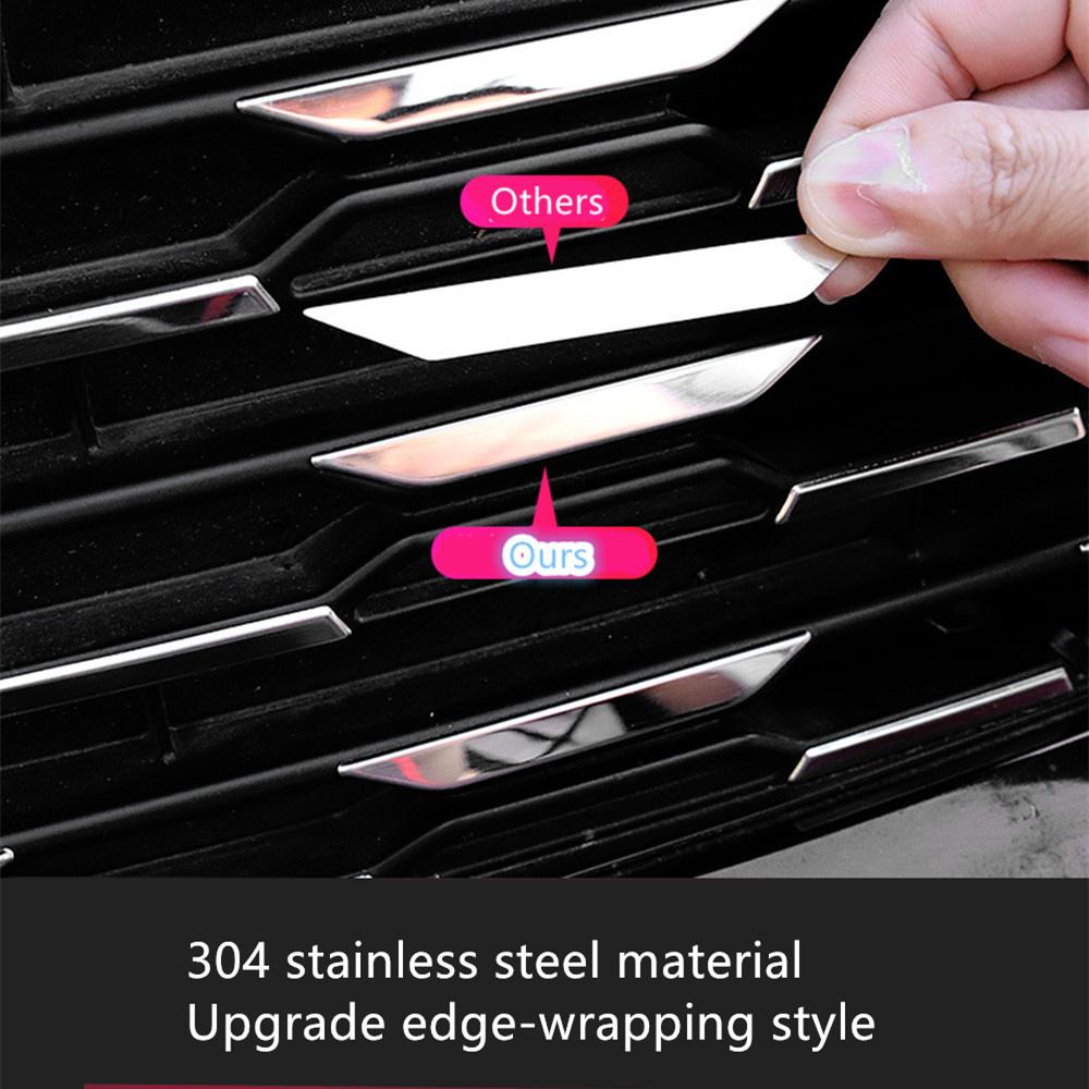 Наклейка-декор сетки переднего бампера из нержавеющей стали для Toyota RAV4 2020-2021