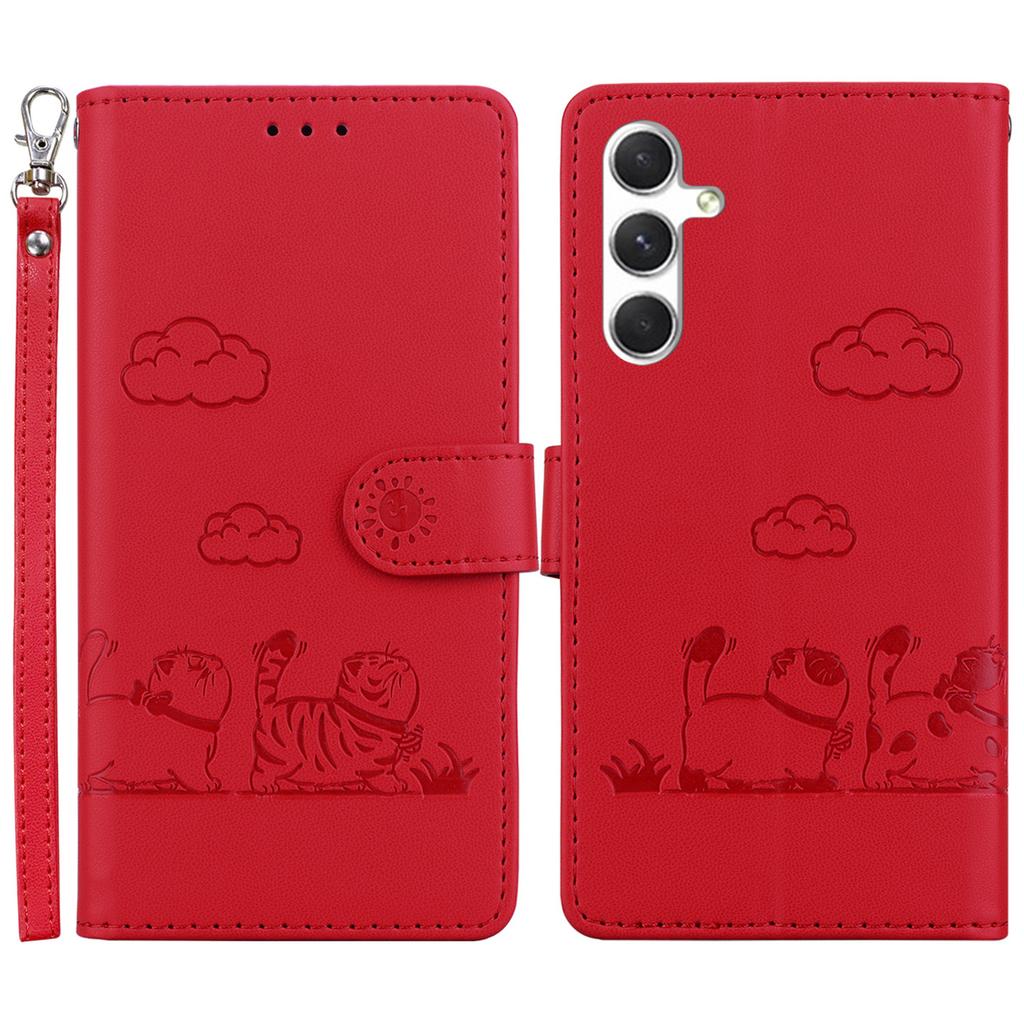 For Samsung Galaxy S25+ Case RFID Blocking Kitten Pattern TPU+PU Leather Phone Cover