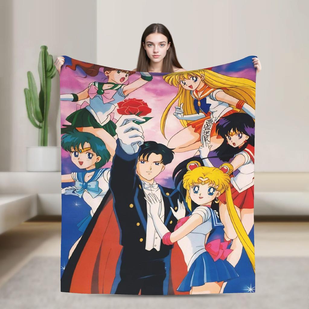 S-SAILOR Аниме M-MOON Фланелевое одеяло Зимнее Теплое Постельное белье Пледы для Детей Домашний Декор Графический Покрывало Чехол для Диван-кровати